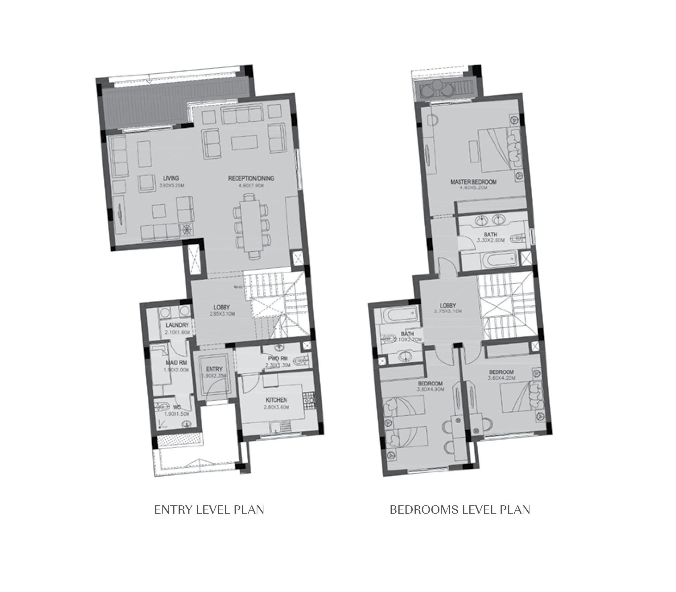 Floor plan for duplex at Uptown Cairo