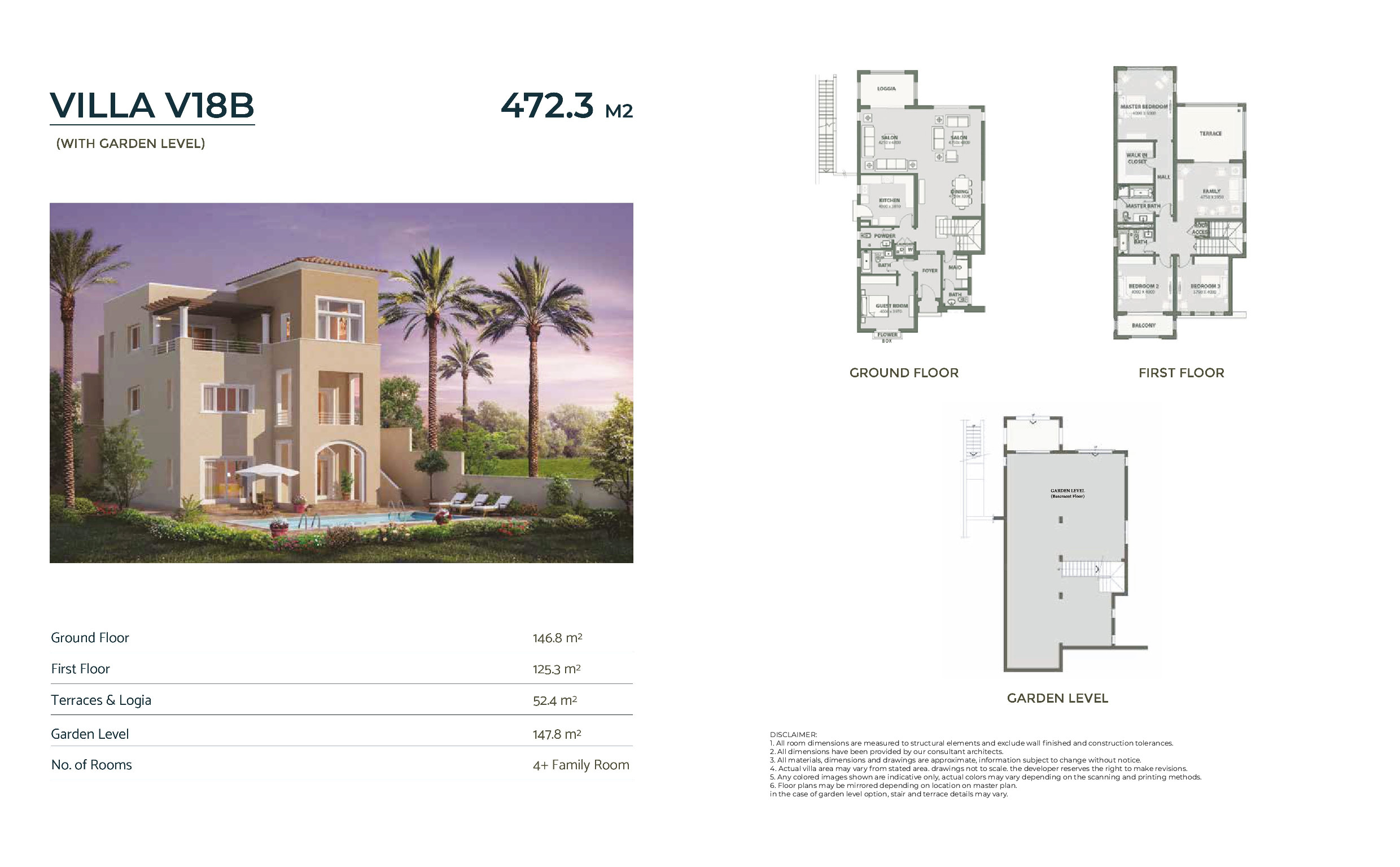 Floor plan for villa at Uptown Cairo