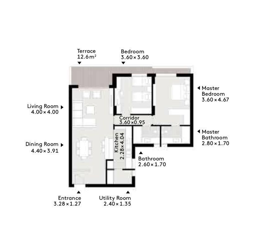Floor plan for apartment at Al Burouj