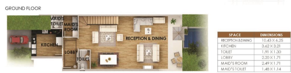 Floor plan for townhouse at Mountain View ICity New Cairo