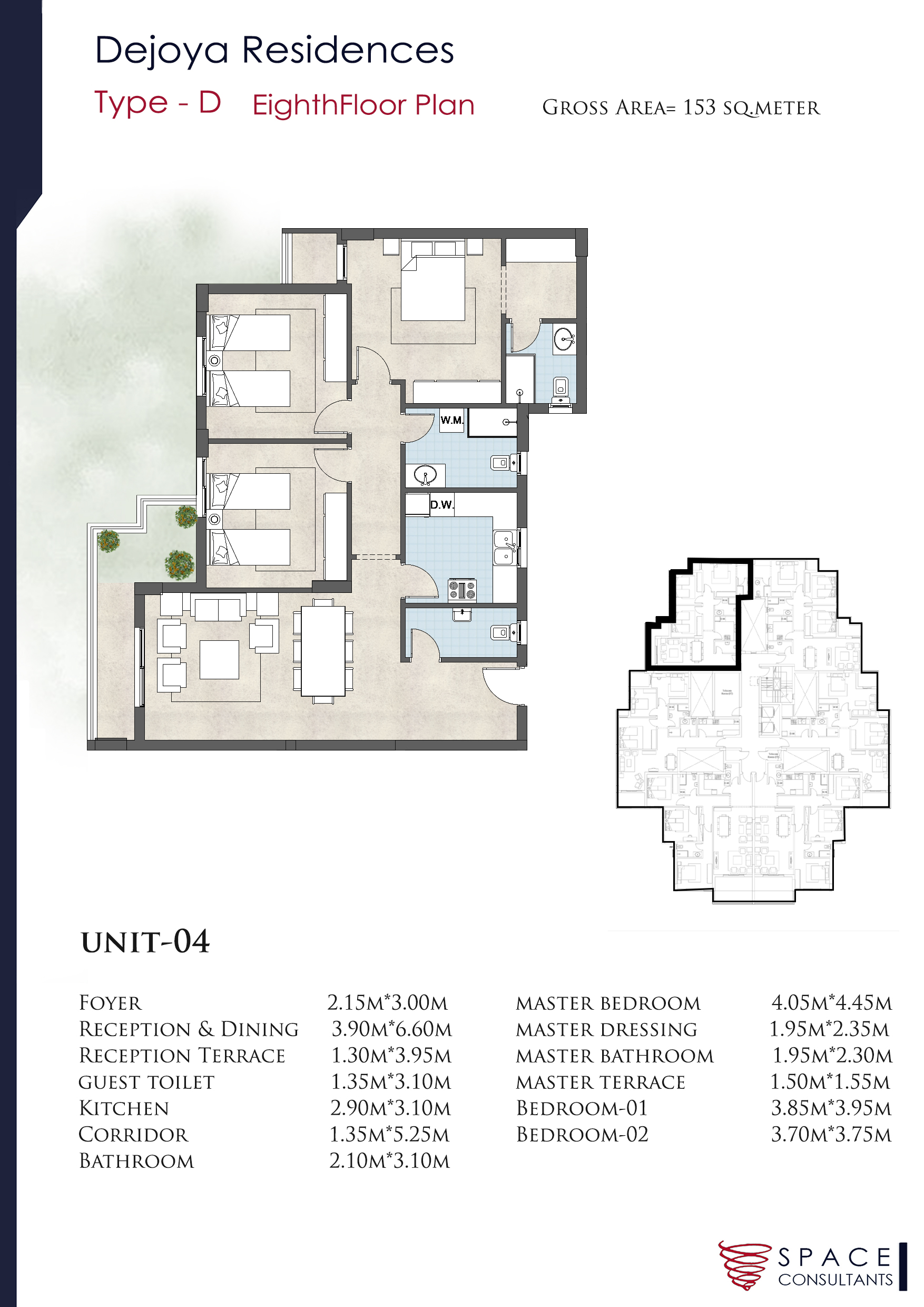 Floor plan for apartment at De Joya 1