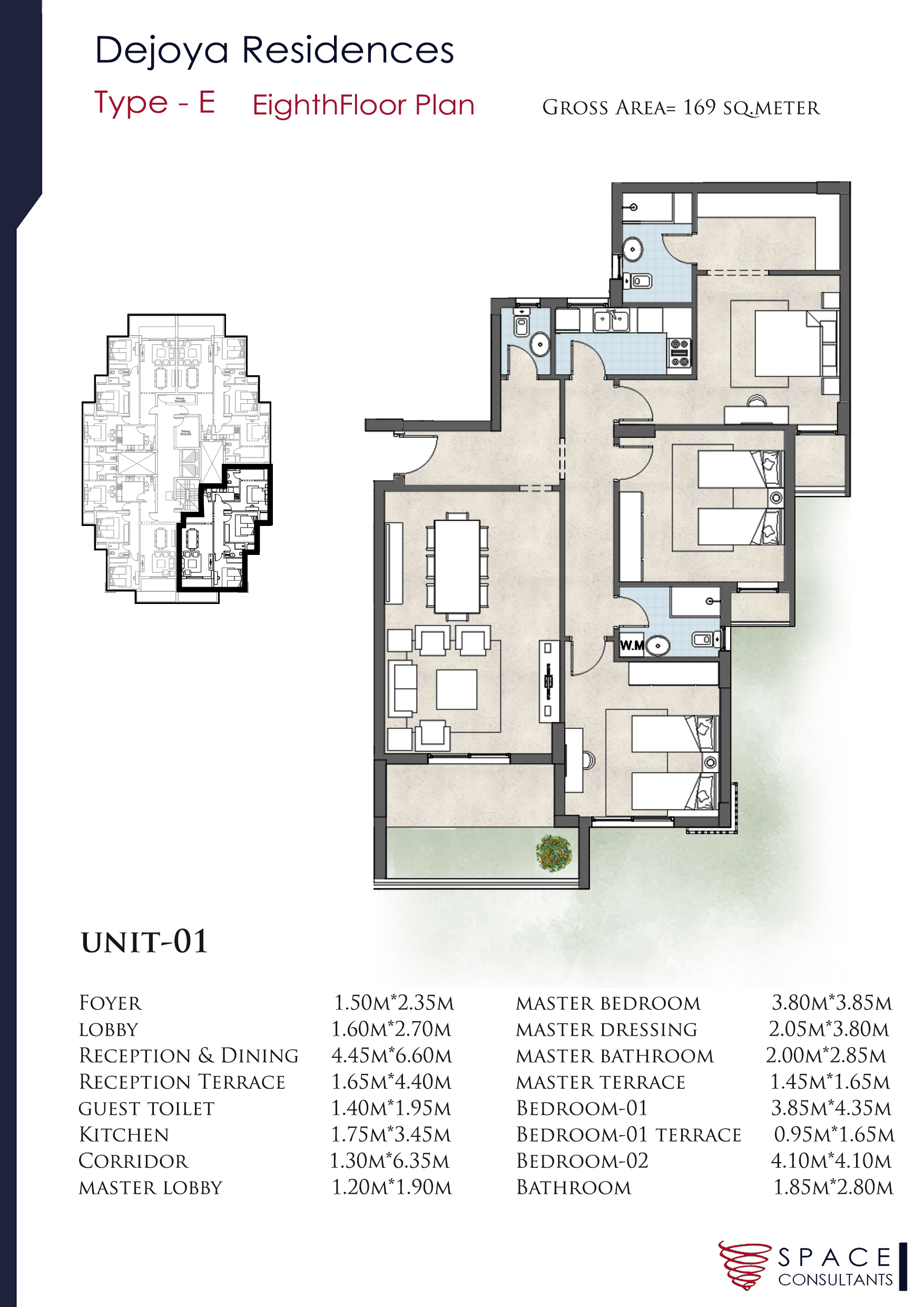 Floor plan for apartment at De Joya 1