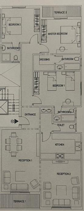 Floor plan for apartment at Sarai