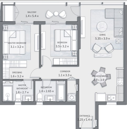Floor plan for apartment at Cairo Gate
