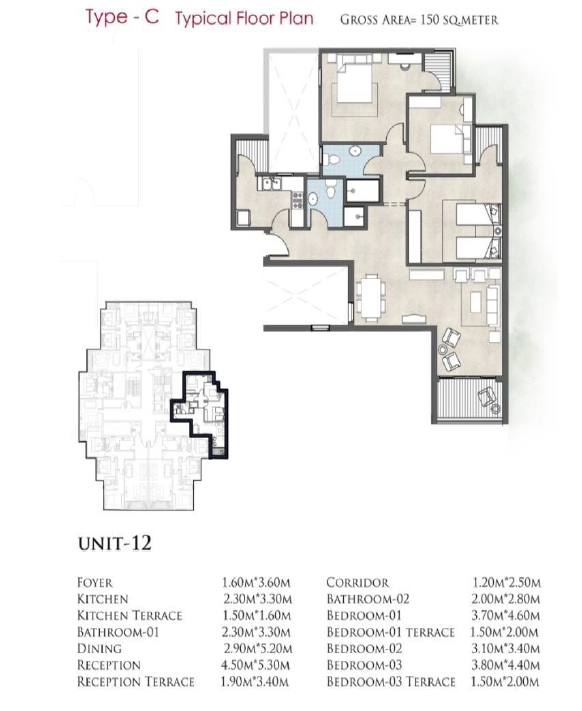Floor plan for apartment at De Joya 1