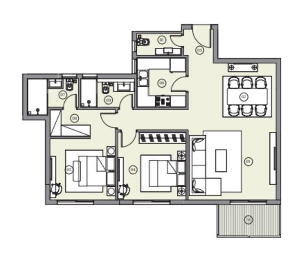 Floor plan for apartment at HAPTown