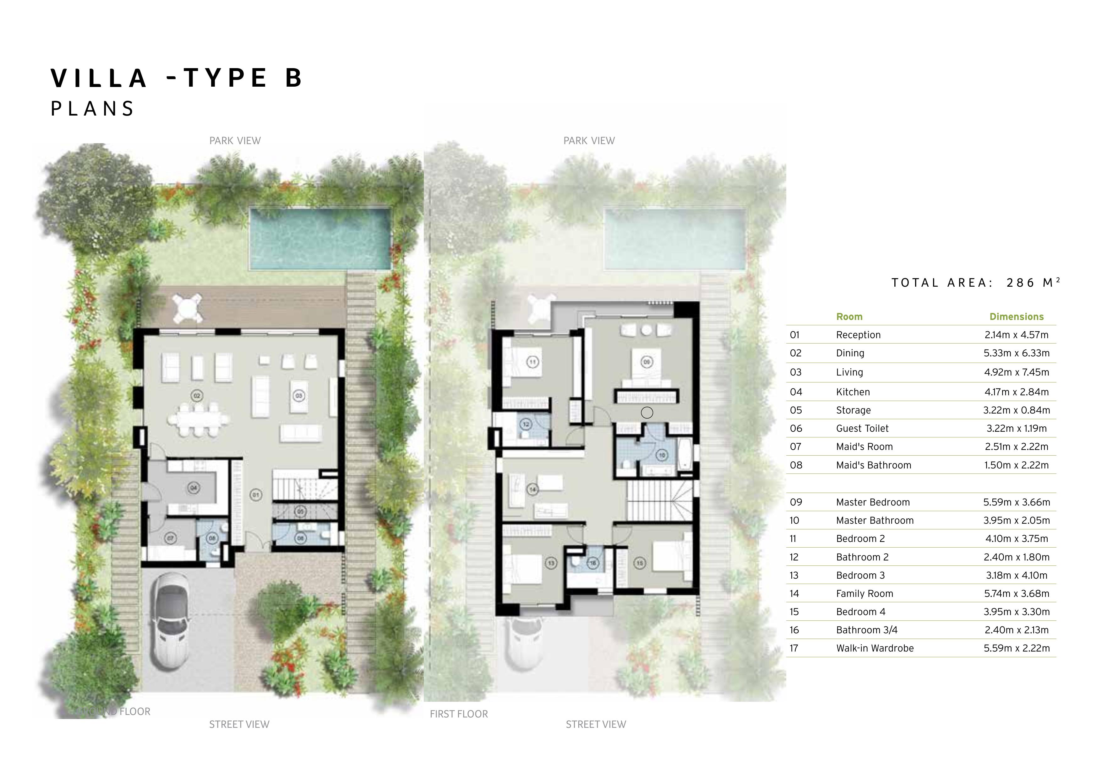 Floor plan for villa at ZED East