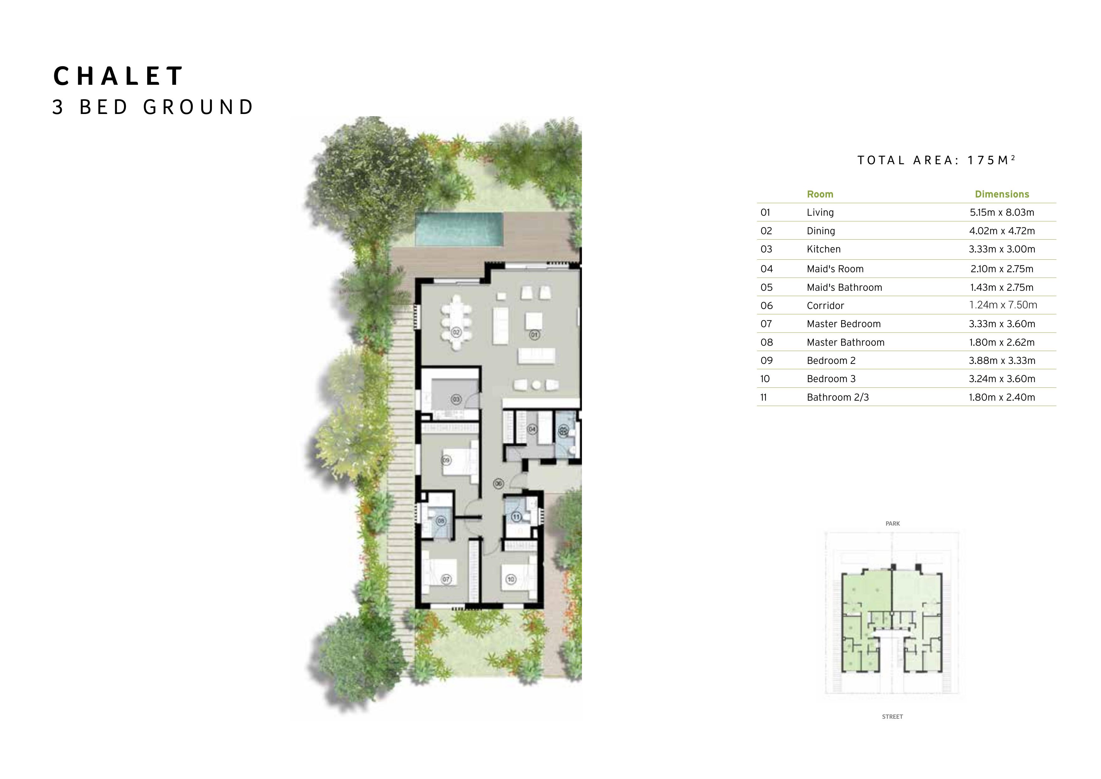 Floor plan for chalet at ZED East