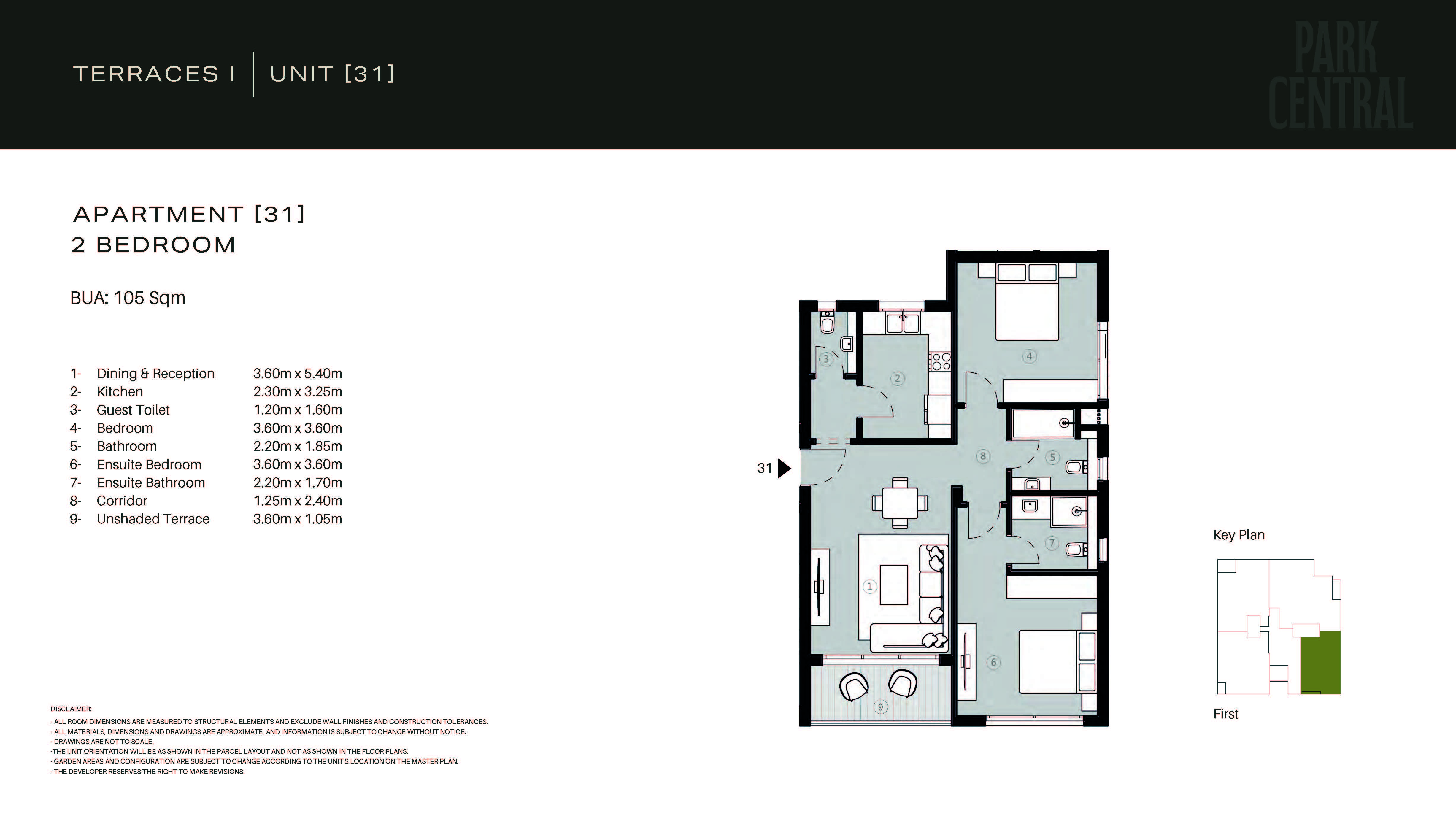 Floor plan for apartment at Park Central