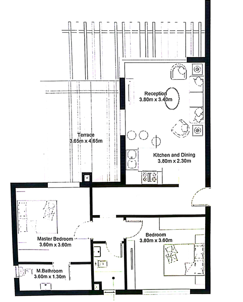 Floor plan for chalet at Hyde Park North - Seashore