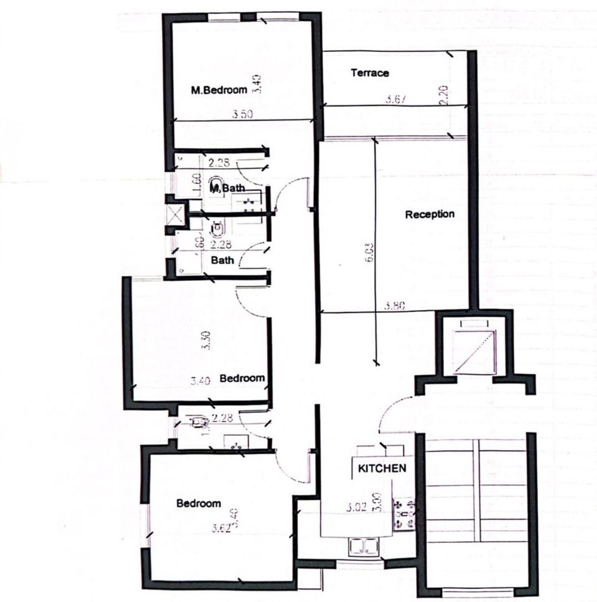 Floor plan for chalet at Cali Coast Ras El Hekma