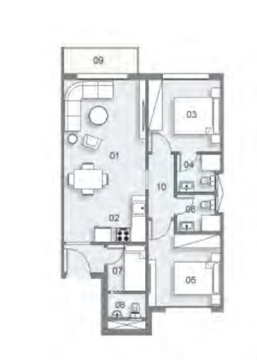 Floor plan for chalet at Lyv Caesar - Ras El Hekma