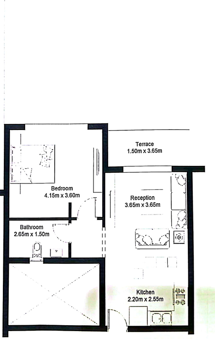 Floor plan for chalet at Hyde Park North - Seashore