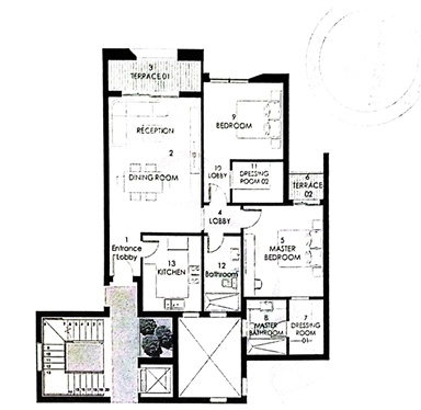 Floor plan for apartment at The Brooks
