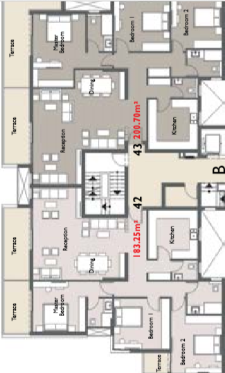 Floor plan for apartment at Palm Hills New Cairo