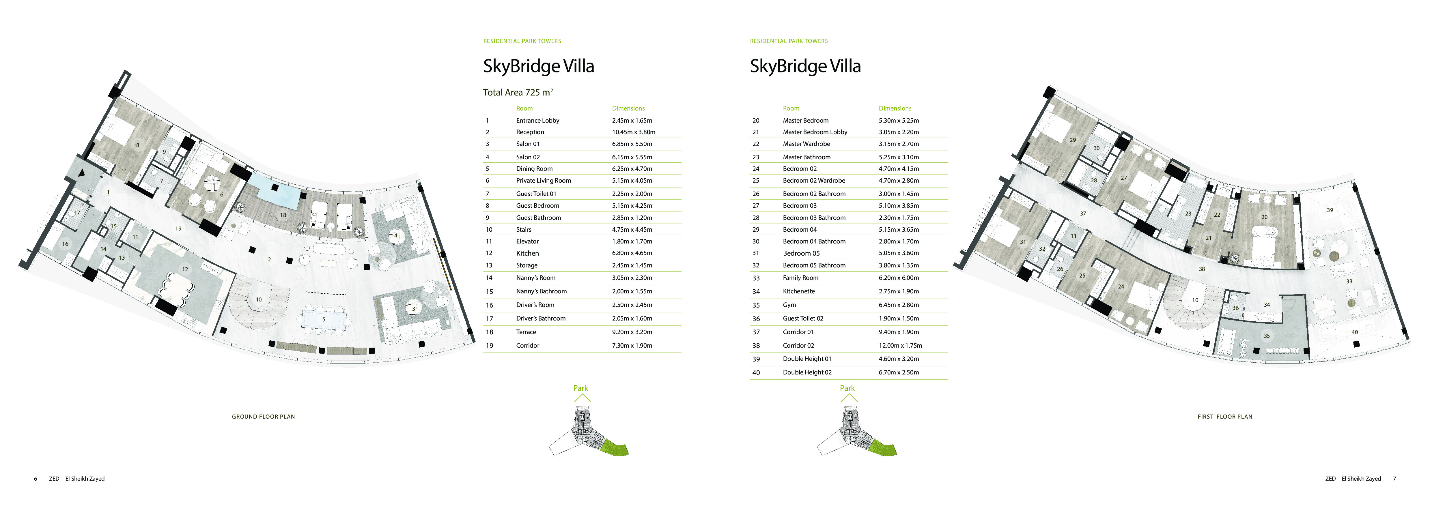 Floor plan for villa at ZED