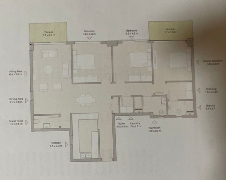 Floor plan for apartment at Al Burouj