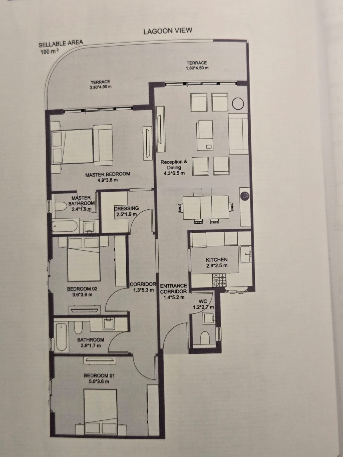 Floor plan for apartment at Lumia Lagoons