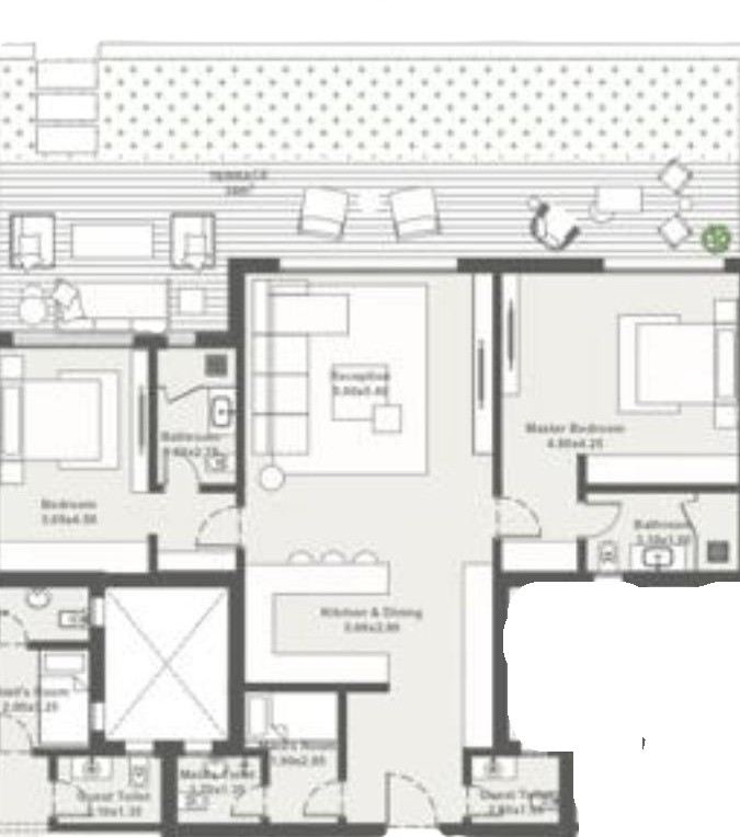 Floor plan for chalet at Seashell Ras El Hekma