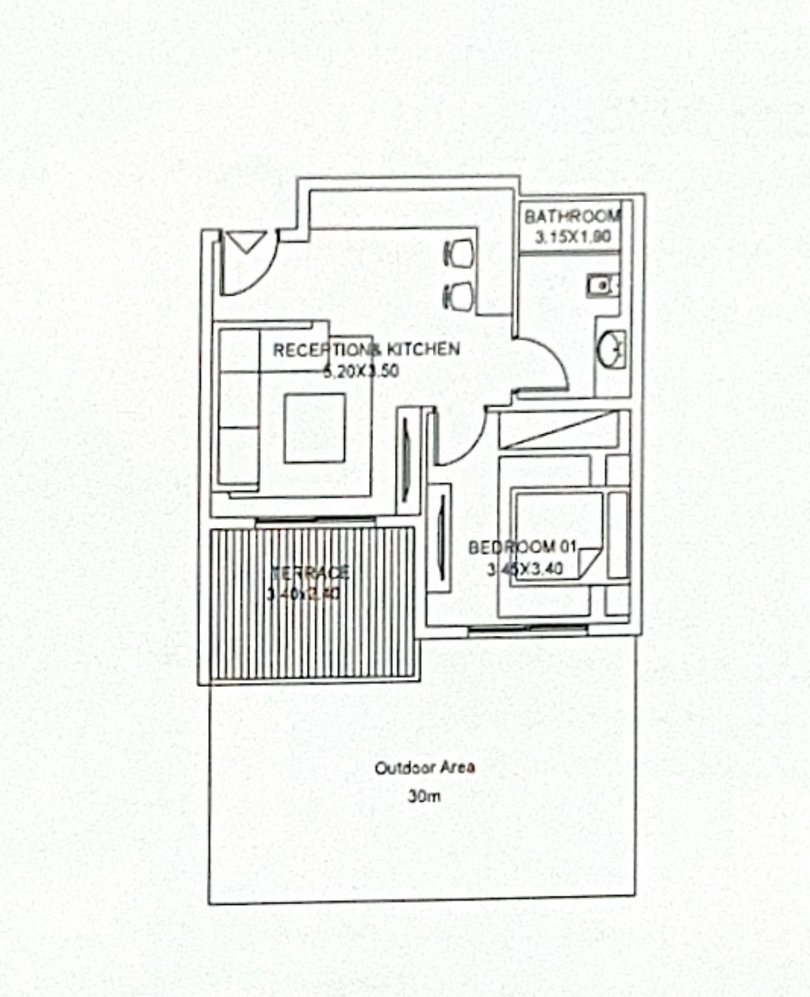 Floor plan for chalet at Safia - Ras El Hekma