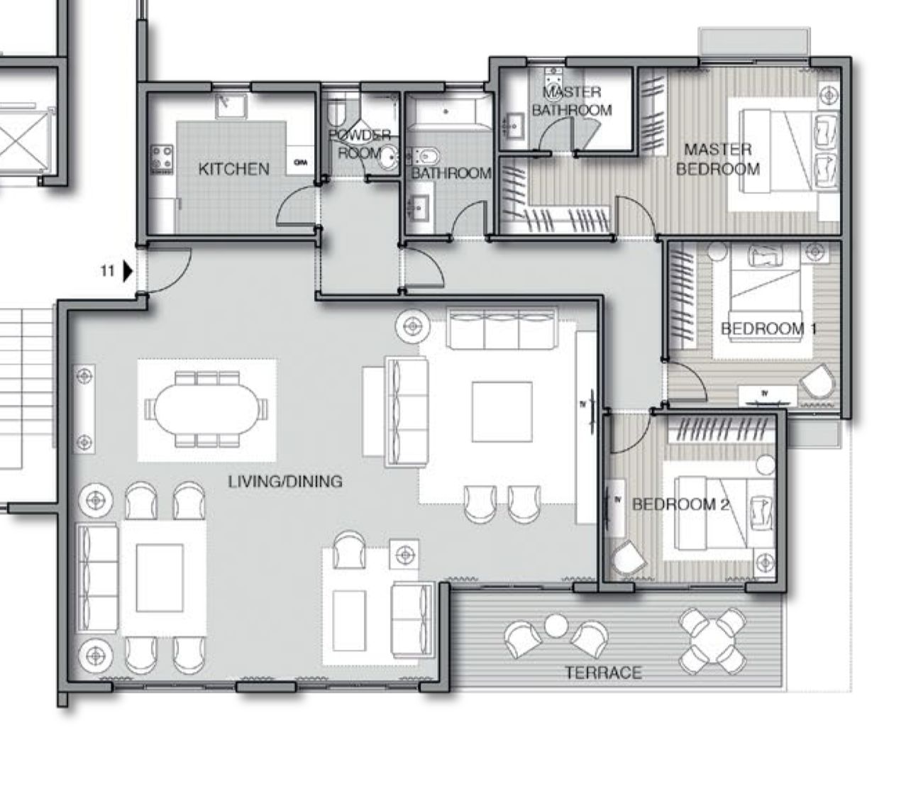Floor plan for apartment at Noor Capital Gardens