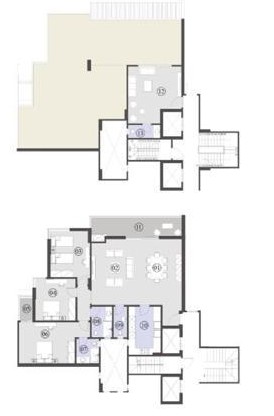 Floor plan for penthouse at El Patio Oro