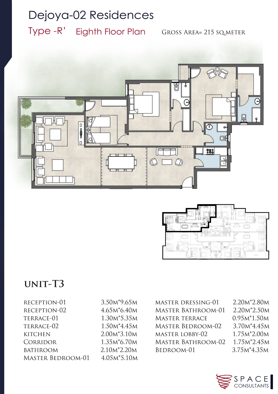Floor plan for apartment at De Joya 2