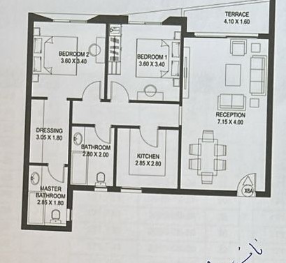 Floor plan for apartment at Taj City