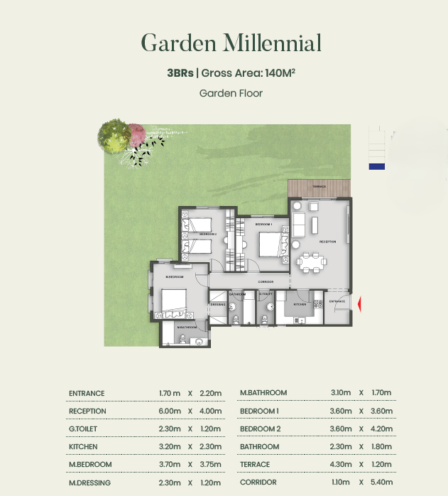 Floor plan for apartment at Aliva Mountain View Mostakbal City