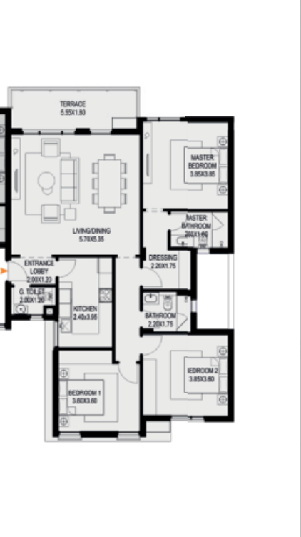 Floor plan for apartment at O West Orascom