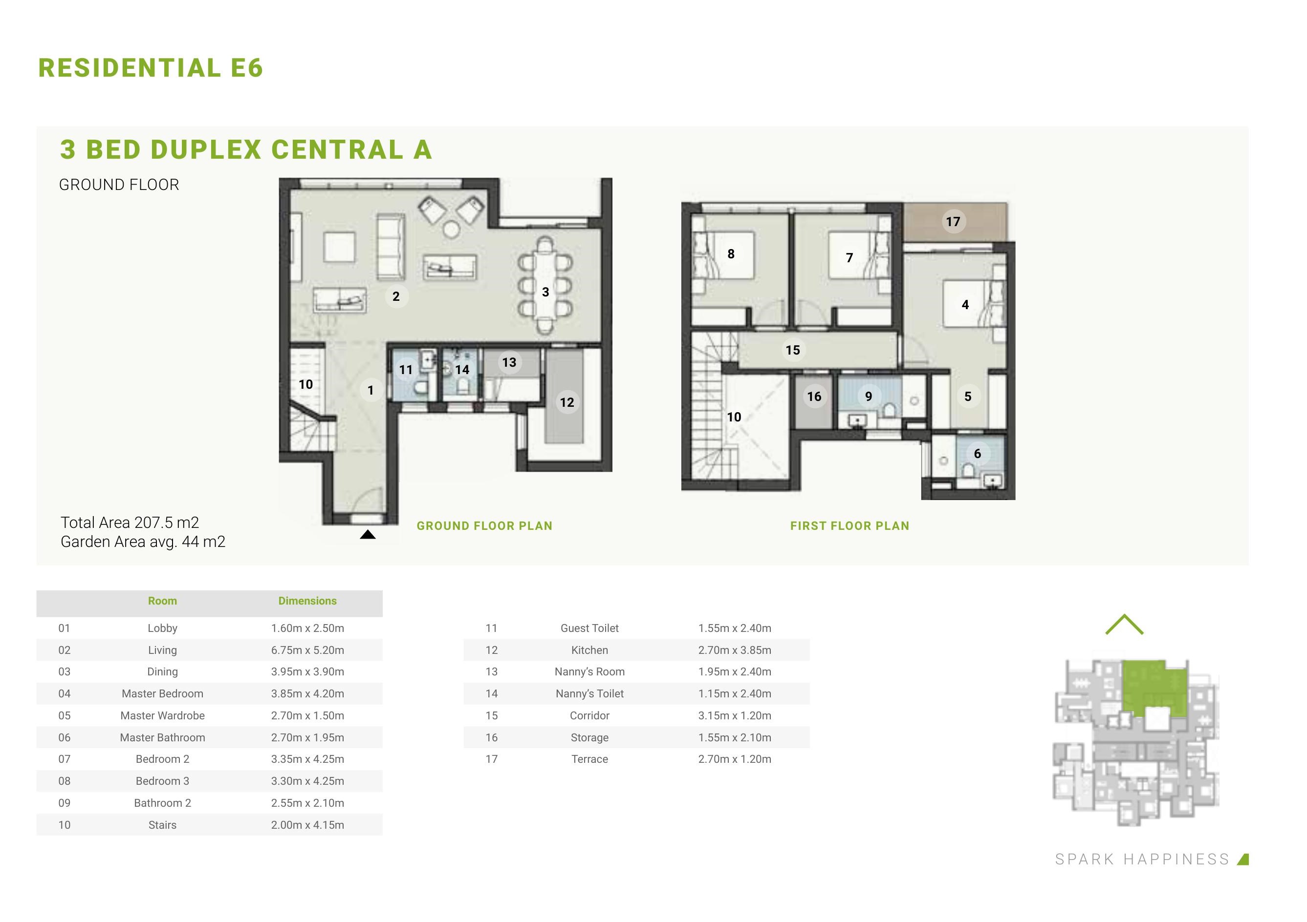 Floor plan for duplex at ZED