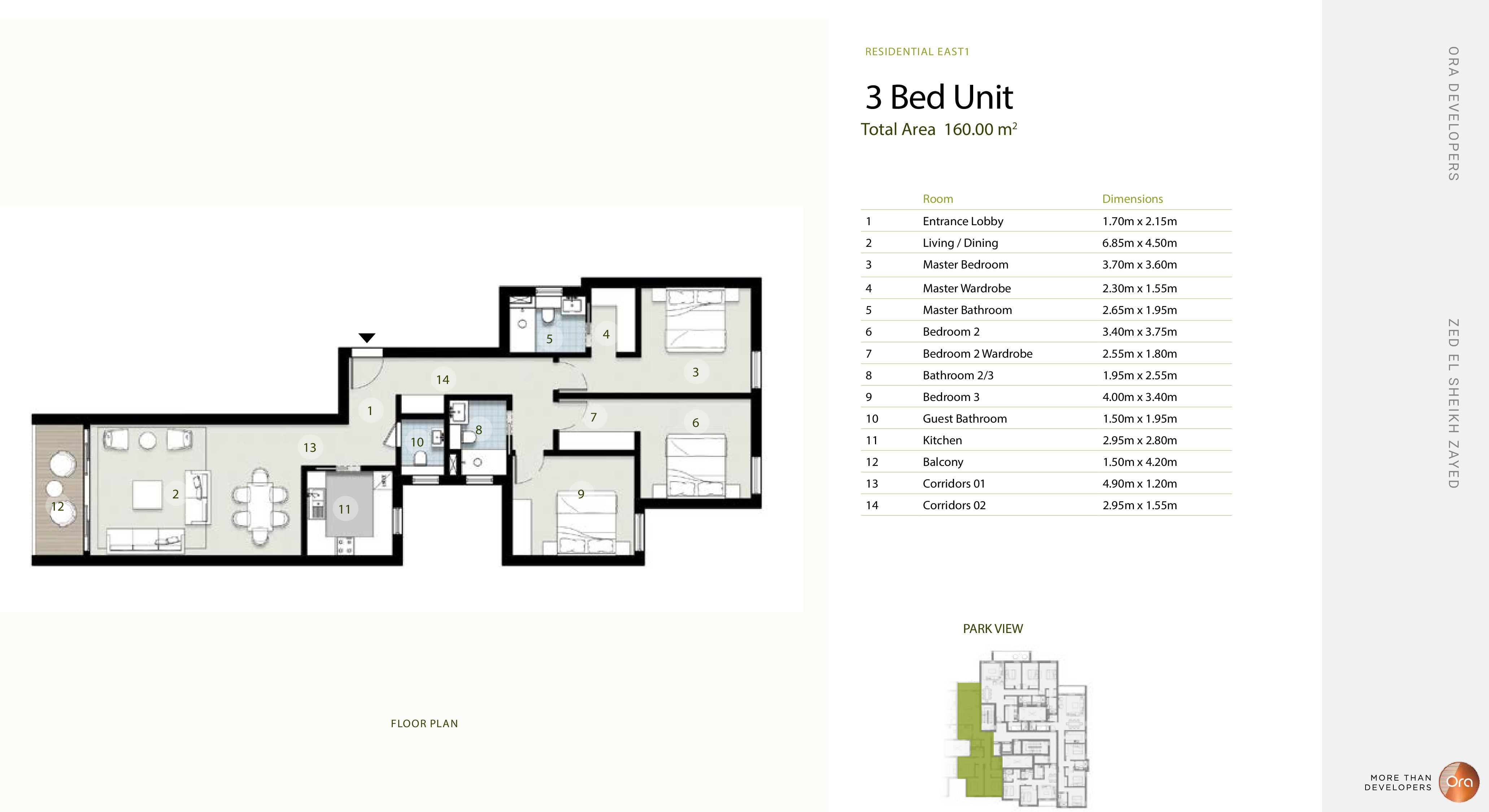 Floor plan for apartment at ZED