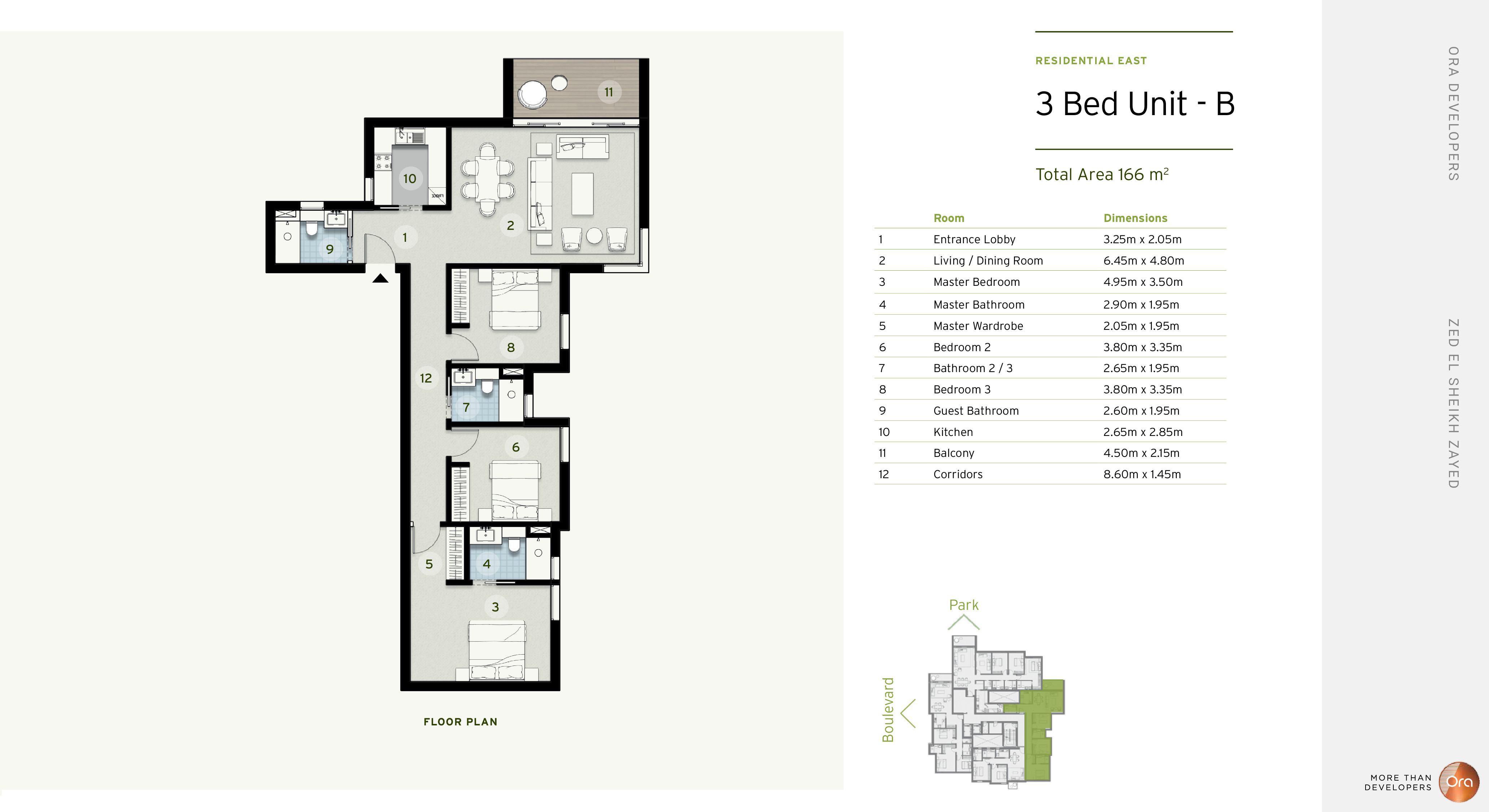Floor plan for apartment at ZED