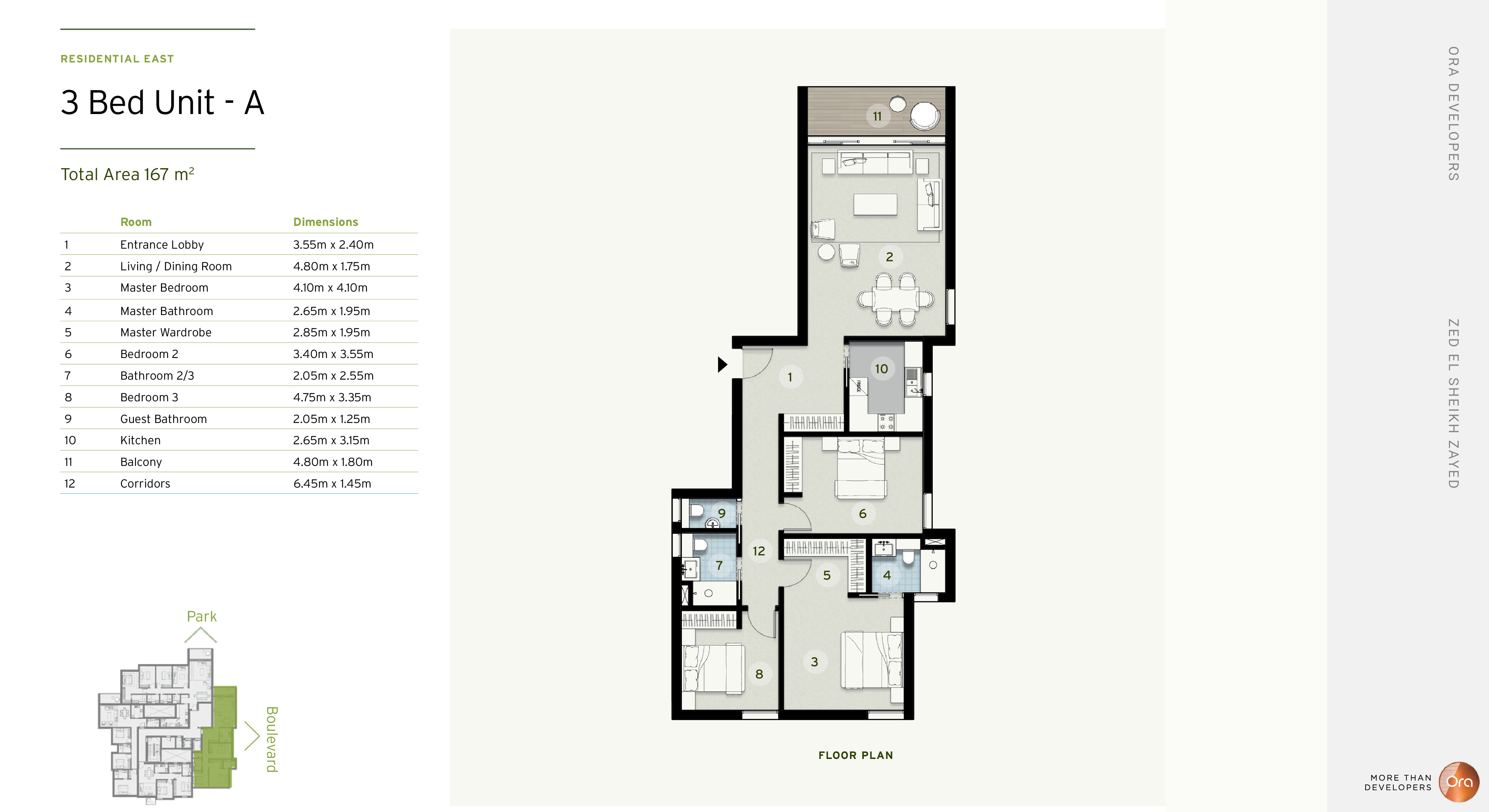 Floor plan for apartment at ZED