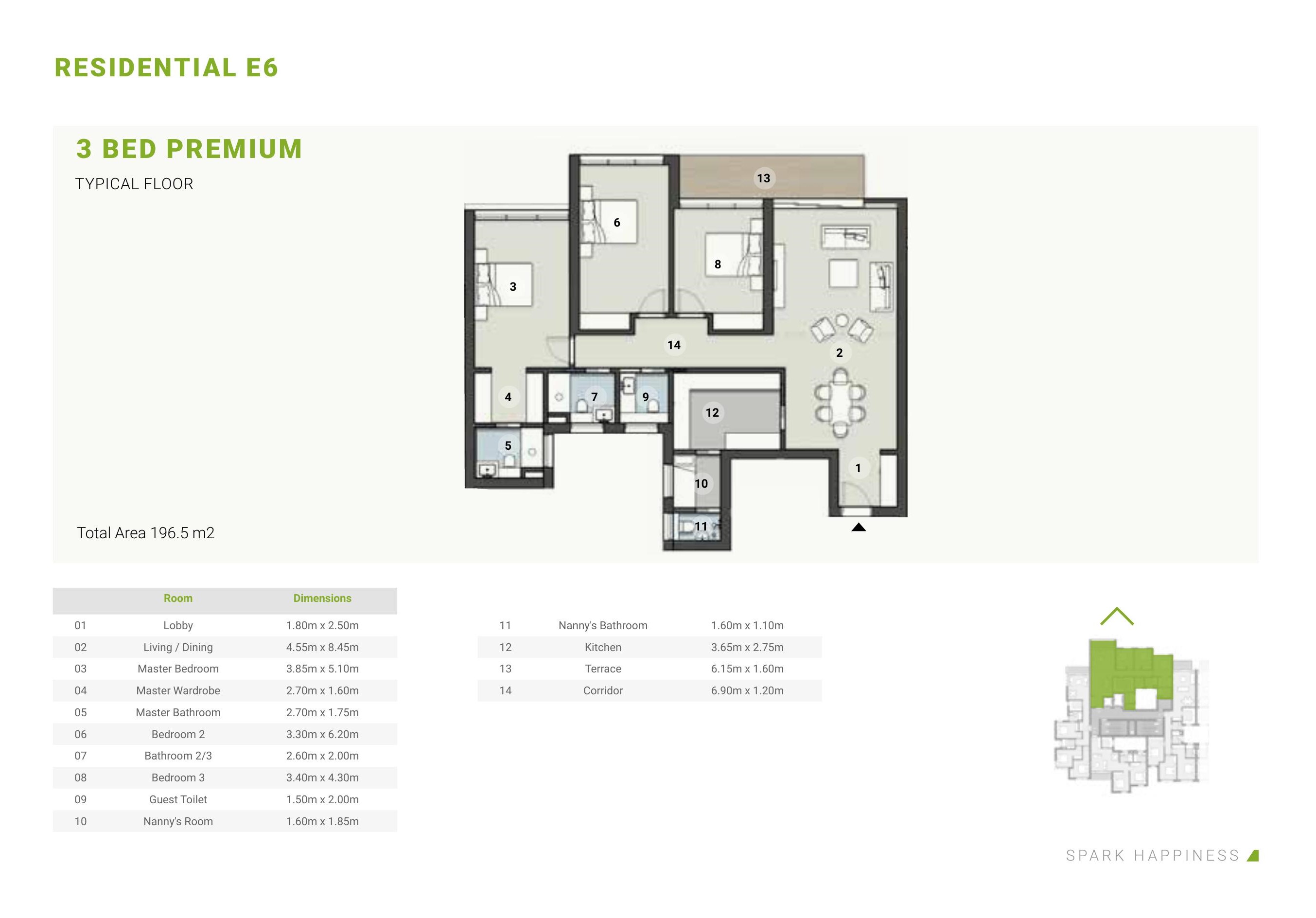Floor plan for apartment at ZED