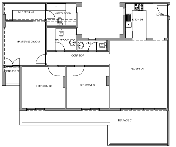 Floor plan for penthouse at Mountain View ICity New Cairo