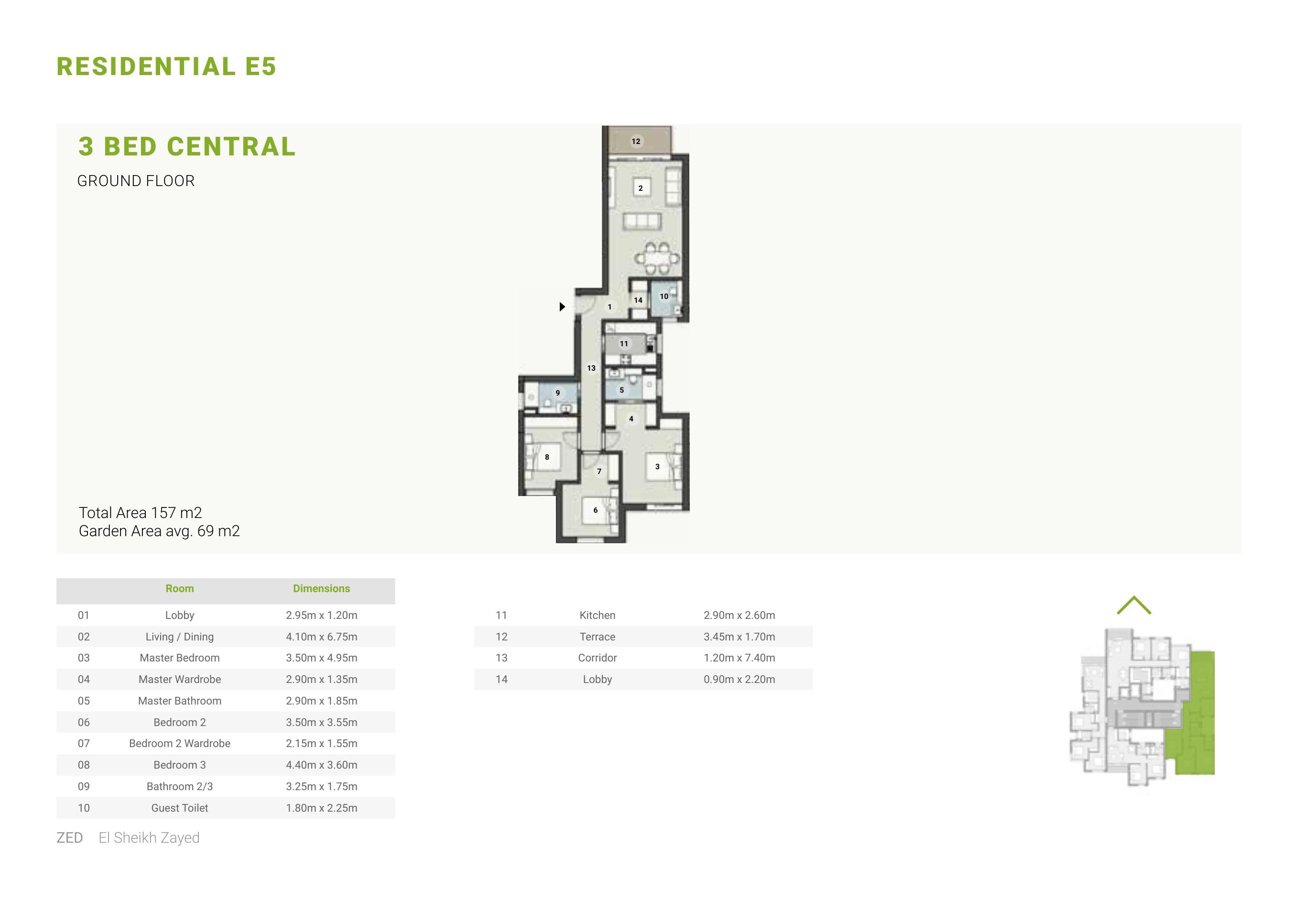 Floor plan for apartment at ZED