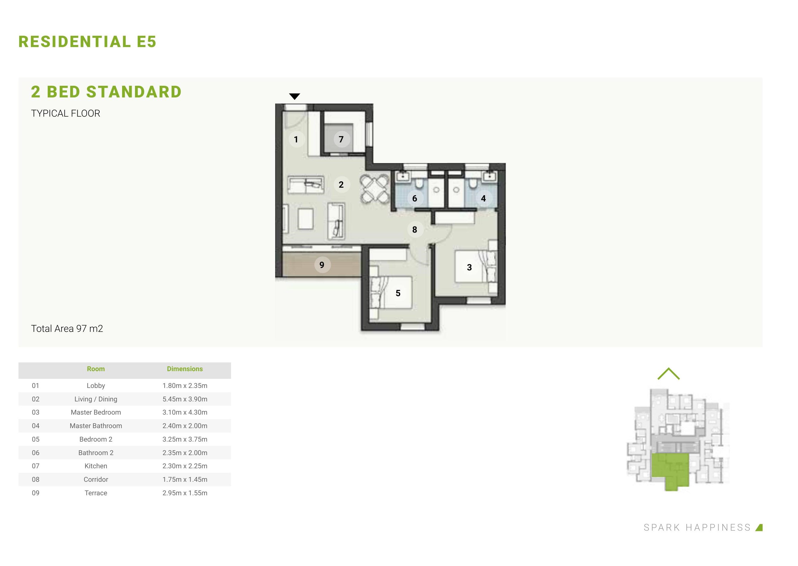 Floor plan for apartment at ZED