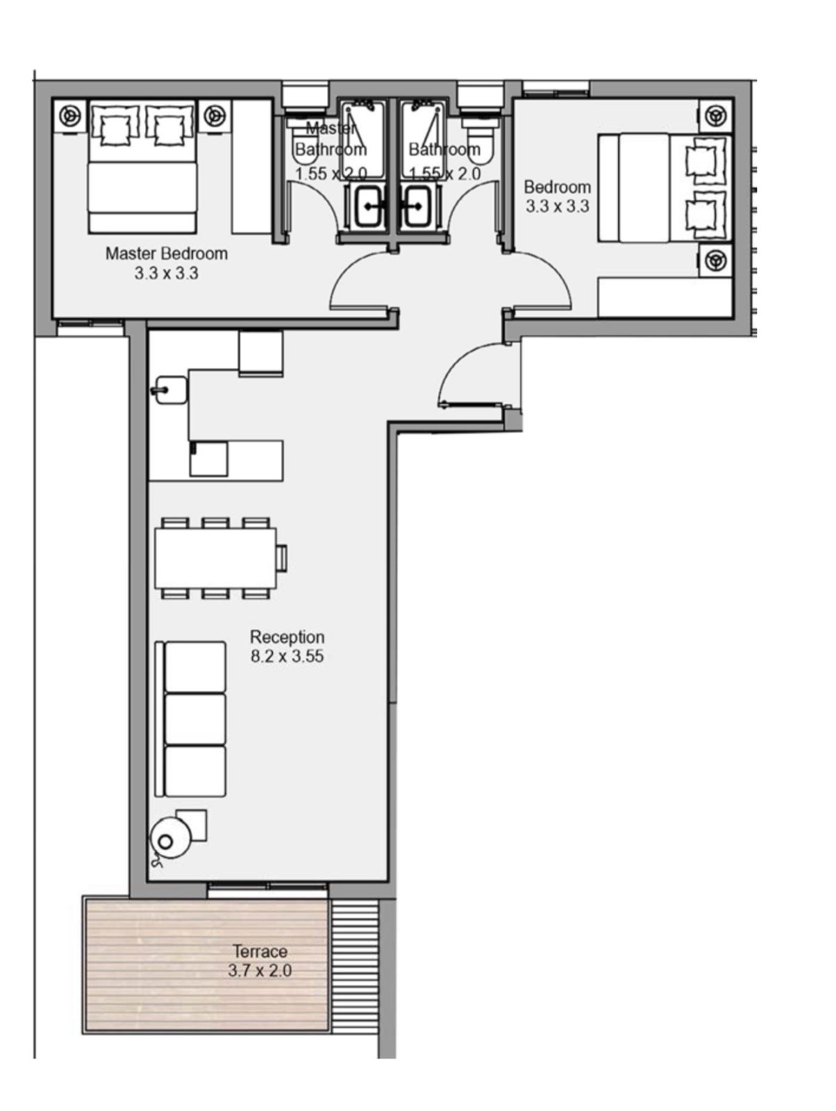 Floor plan for chalet at Salt