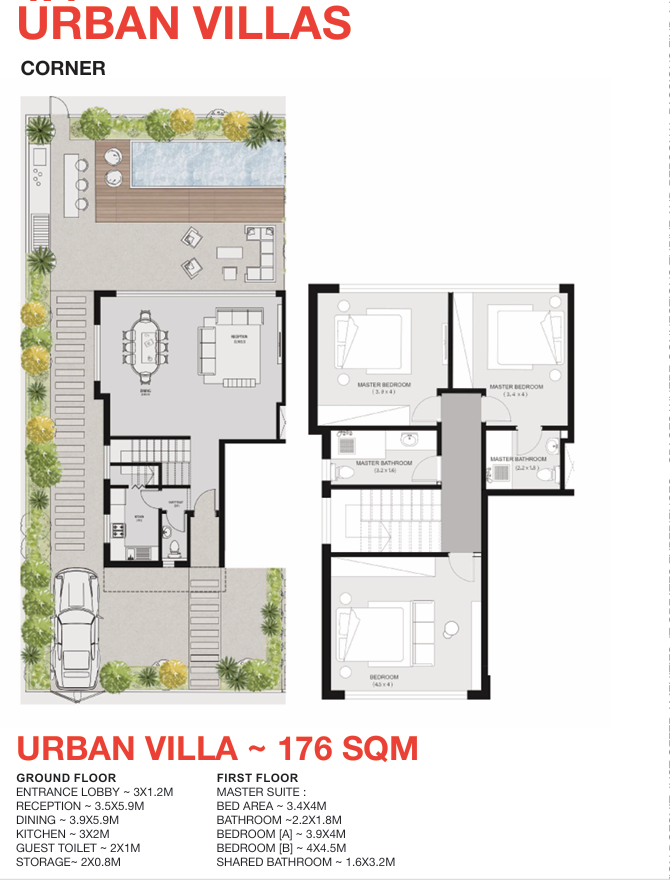 Floor plan for villa at Notion