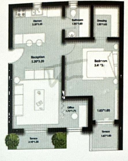 Floor plan for apartment at Notion