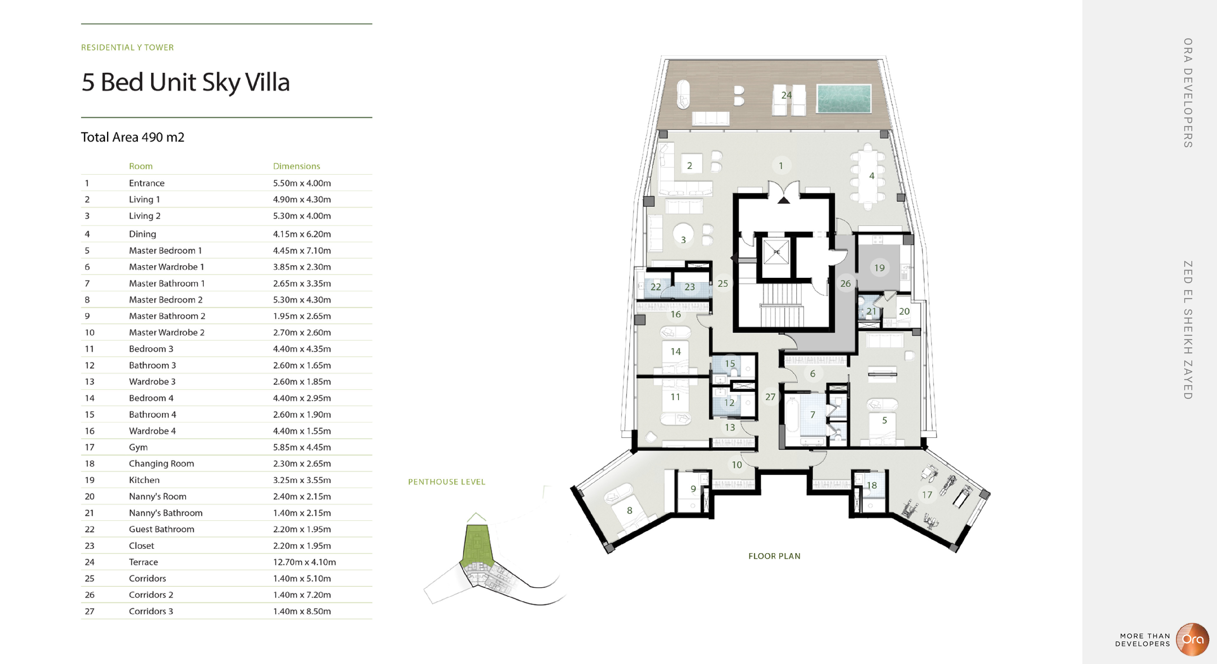 Floor plan for villa at ZED