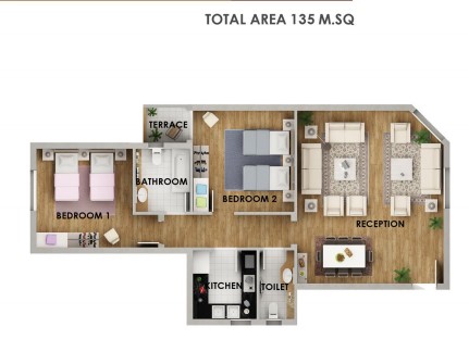 Floor plan for penthouse at Mountain View ICity New Cairo