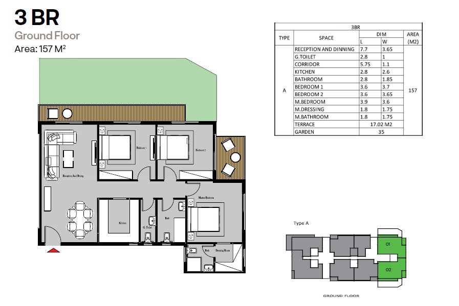 Floor plan for apartment at Nest
