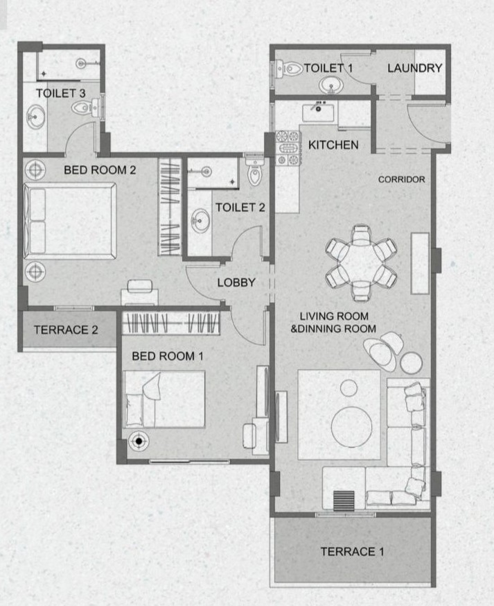 Floor plan for apartment at Yellow Residence