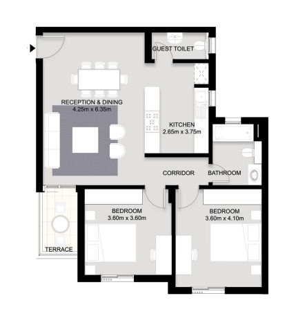 Floor plan for apartment at VYE SODIC