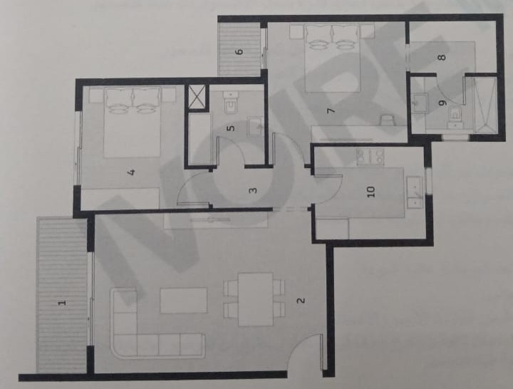 Floor plan for apartment at Ivoire West