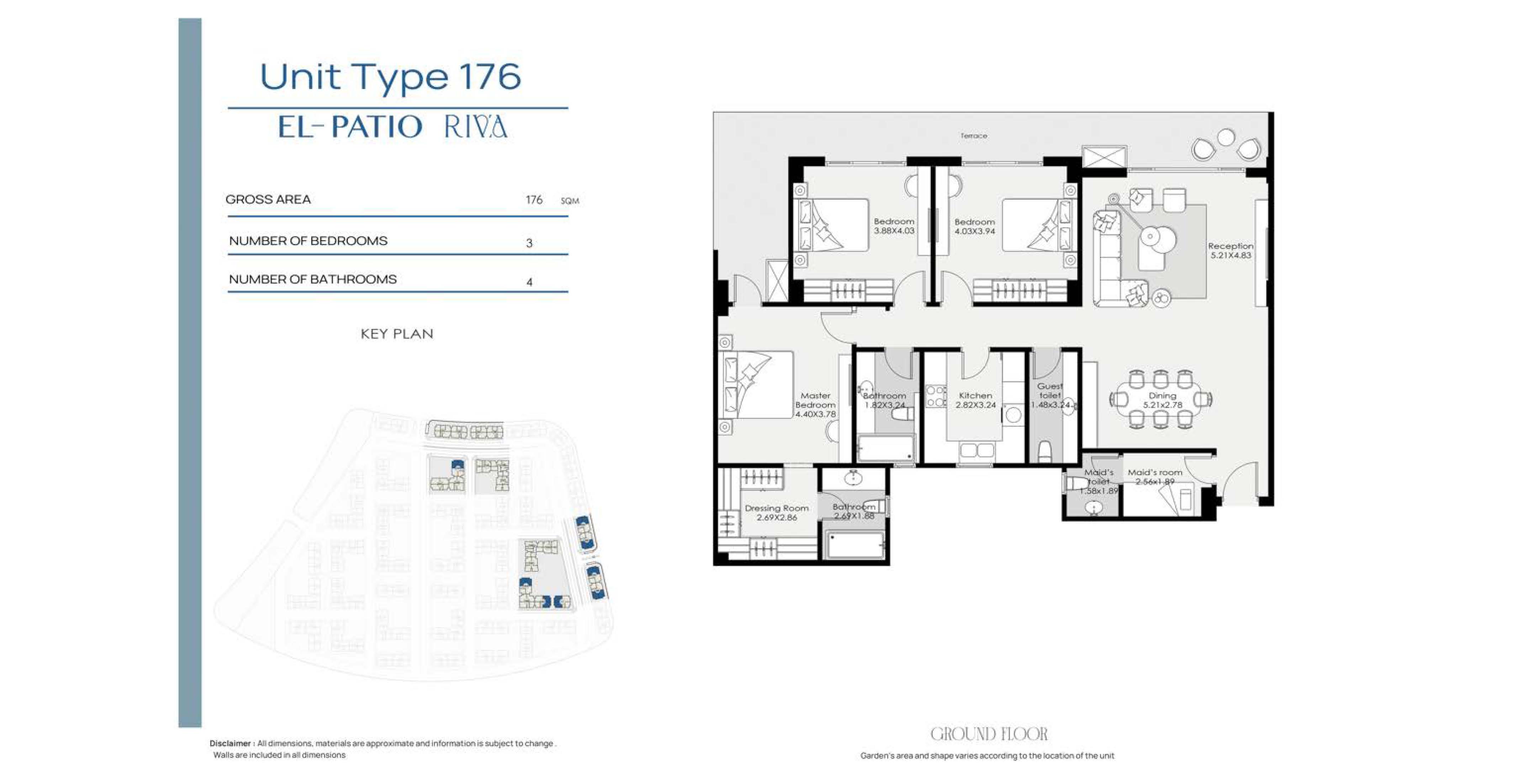 Floor plan for apartment at El Patio Riva