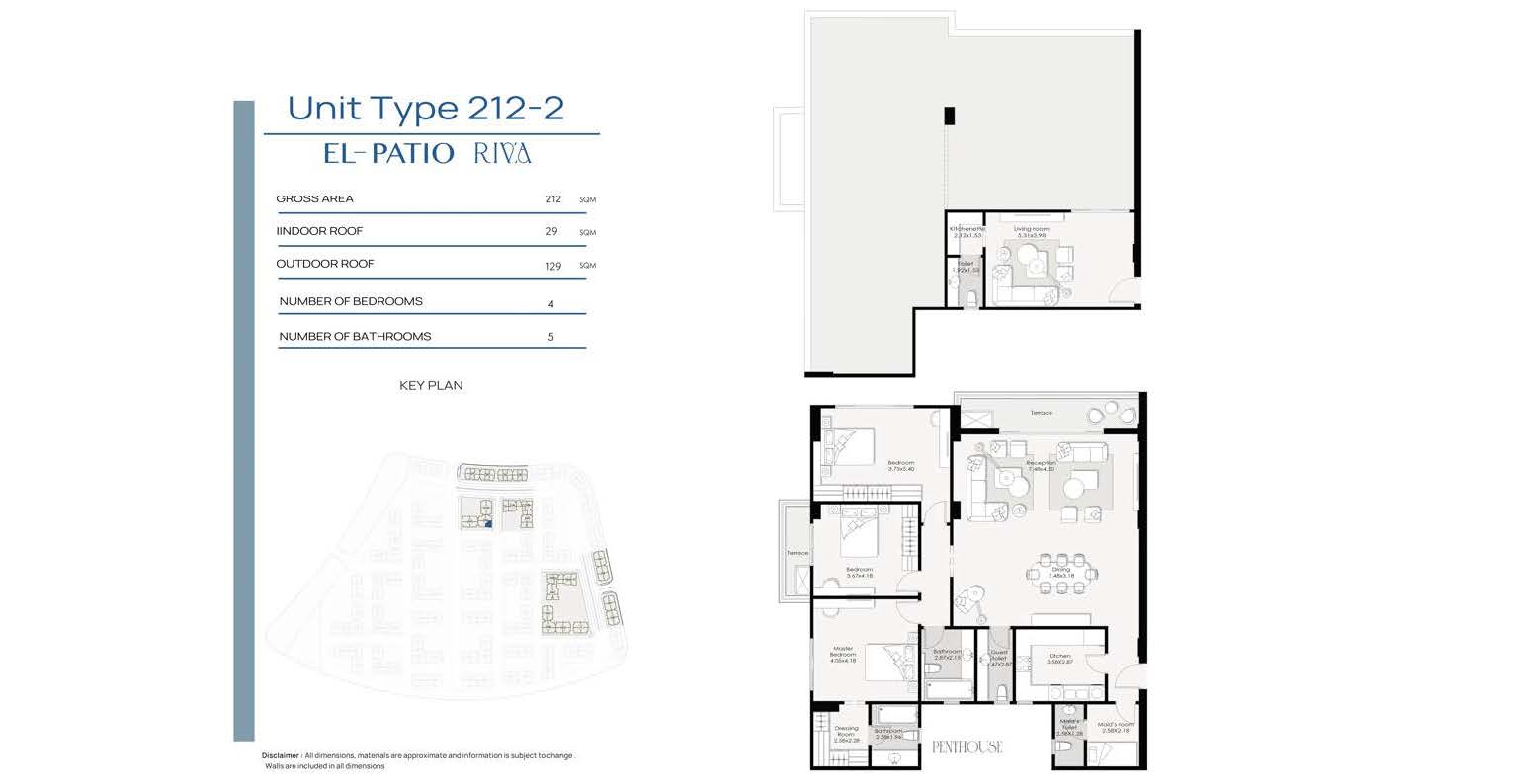 Floor plan for penthouse at El Patio Riva