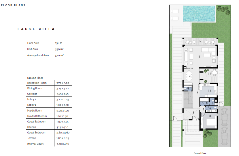 Floor plan for villa at Stone Park